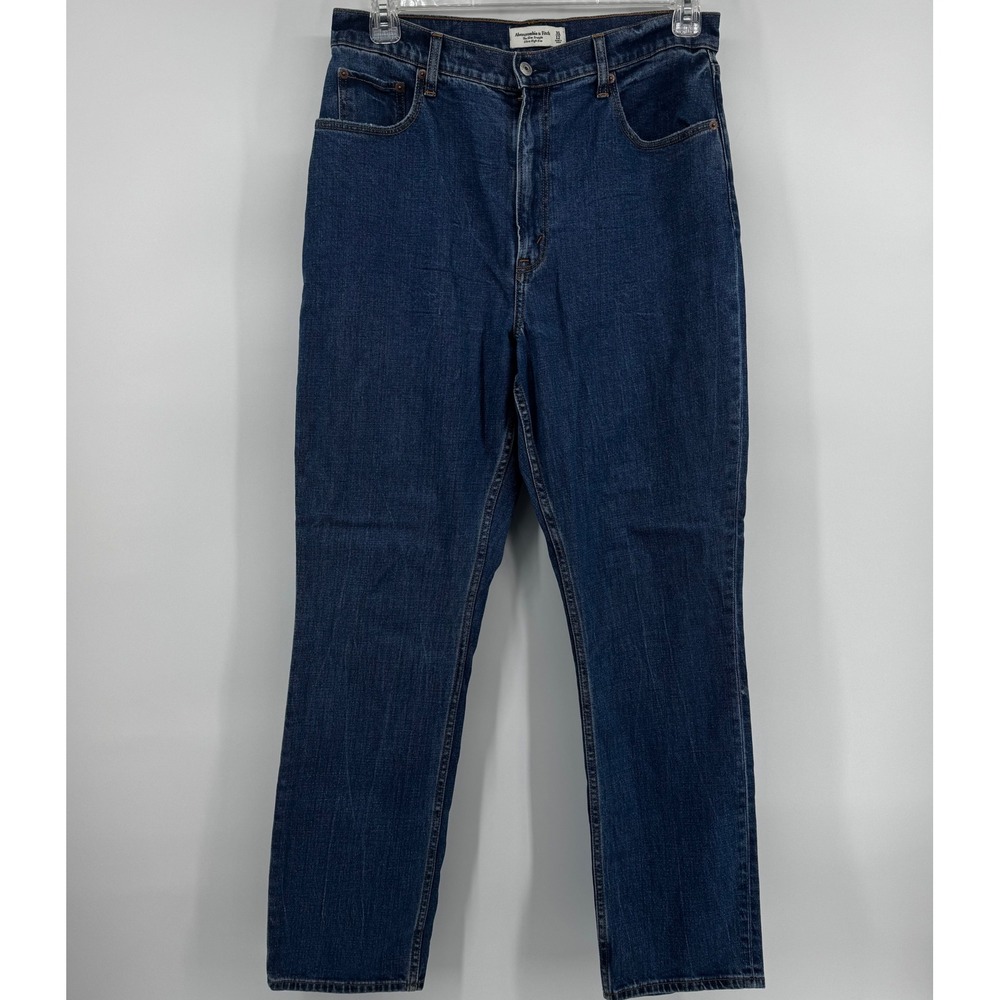 Abercrombie & Fitch Curve Love Slim Straight Ultra High Rise Jeans 31/12 Dark